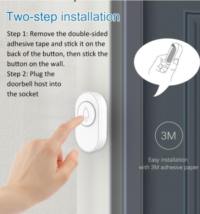 อัจฉริยะไร้สายระยะไกล Doorbell ยินดีต้อนรับ Doorbell กันน้ำสมาร์ทกระดิ่งกระดิ่งกระดิ่ง EU UK US Plug อุปกรณ์เสริม