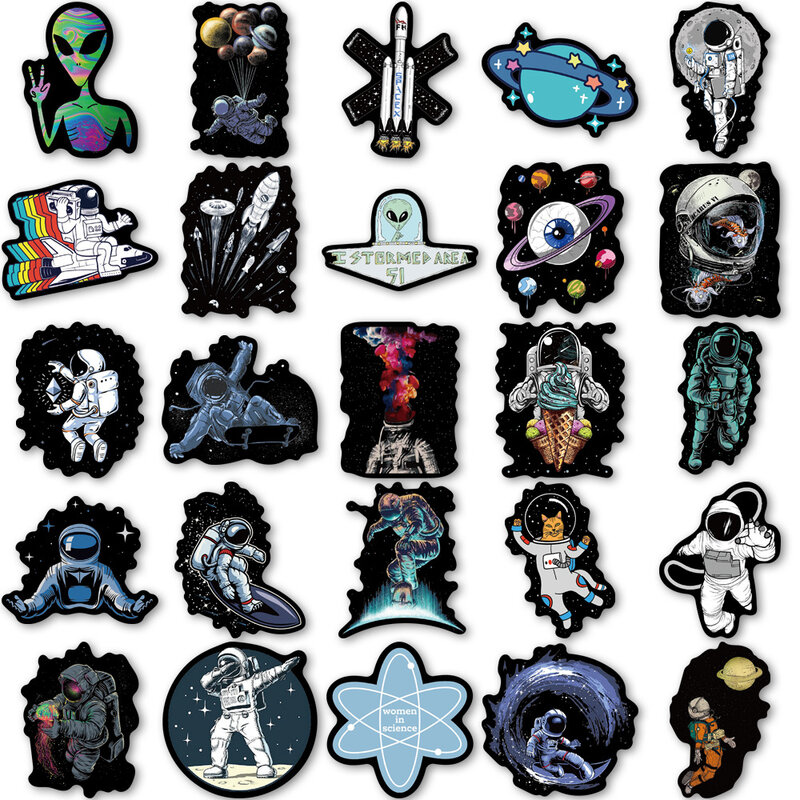 10/30/50Pcs Cartoon Space Astronaut Graffiti Stickers Suitcases Laptops Mobile Phones Guitars Water Cup Kids Stationery Stickers