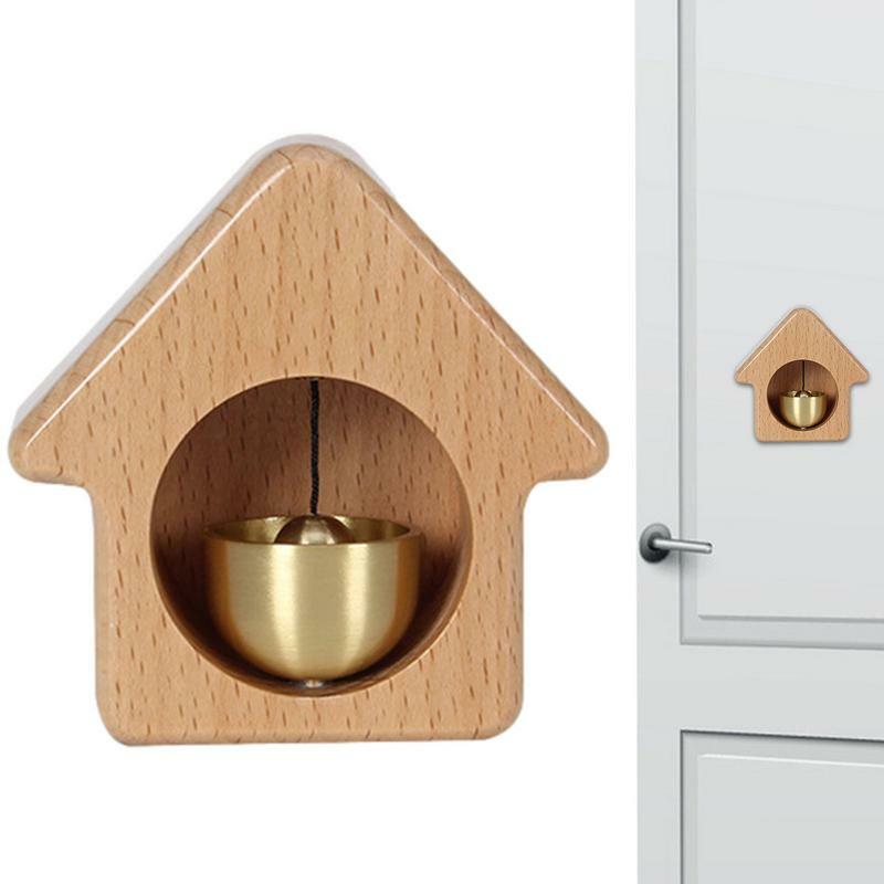 Campanello per porta in legno a forma di casa magneti per frigorifero decorativo campanello per porta per shopper per affari campanello per apertura porta decorativo