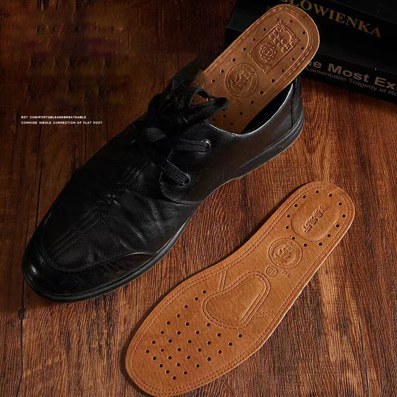 超薄型通気性のある革の靴底の中敷き,大きいサイズ36-45の吸収性のある靴の交換用インソール,1ペア