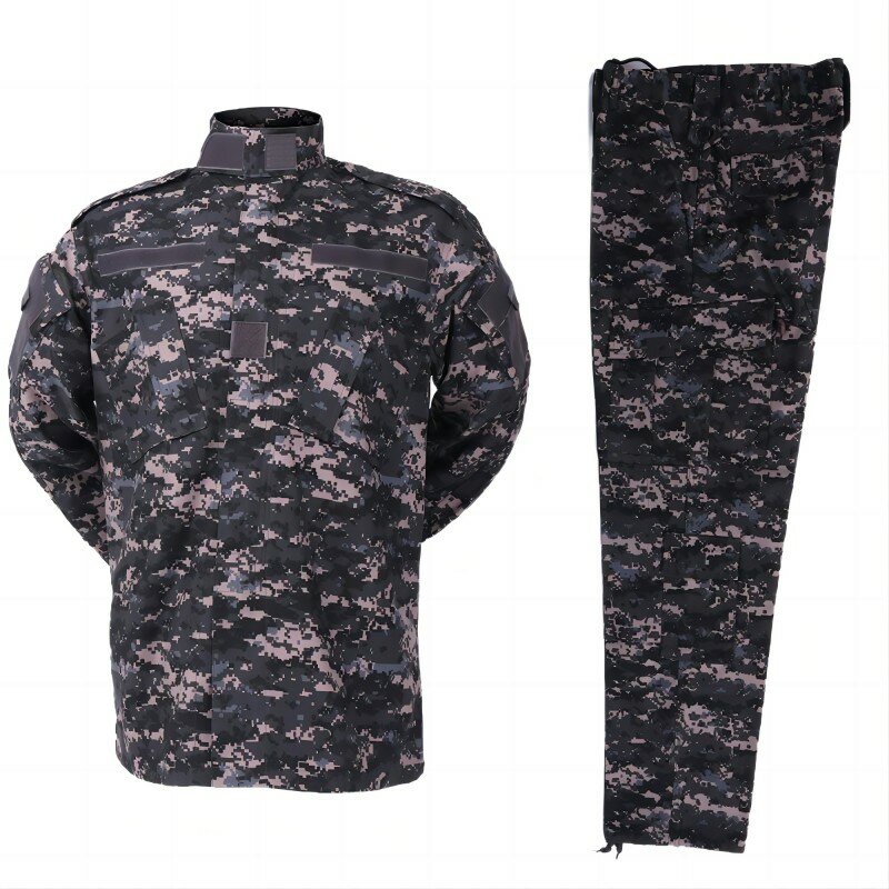 Trajes tácticos de camuflaje para hombre, conjunto de uniforme de combate urbano, Digital, gris