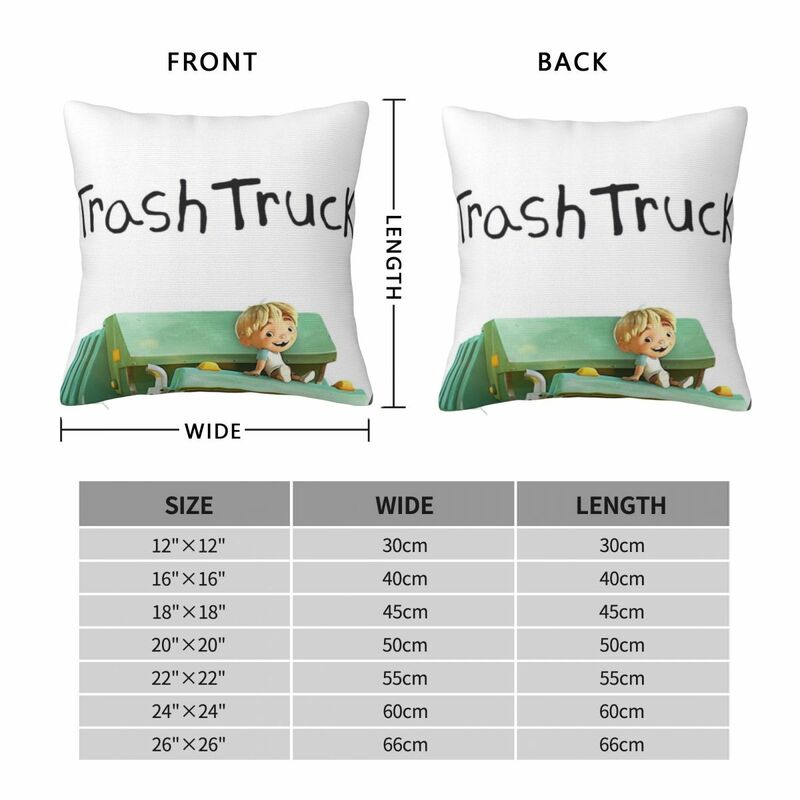 Hank And Trash Truck Cartoon (2) Square Pillowcase Pillow Cover Polyester Cushion Decor Comfort Throw Pillow for Home Bedroom