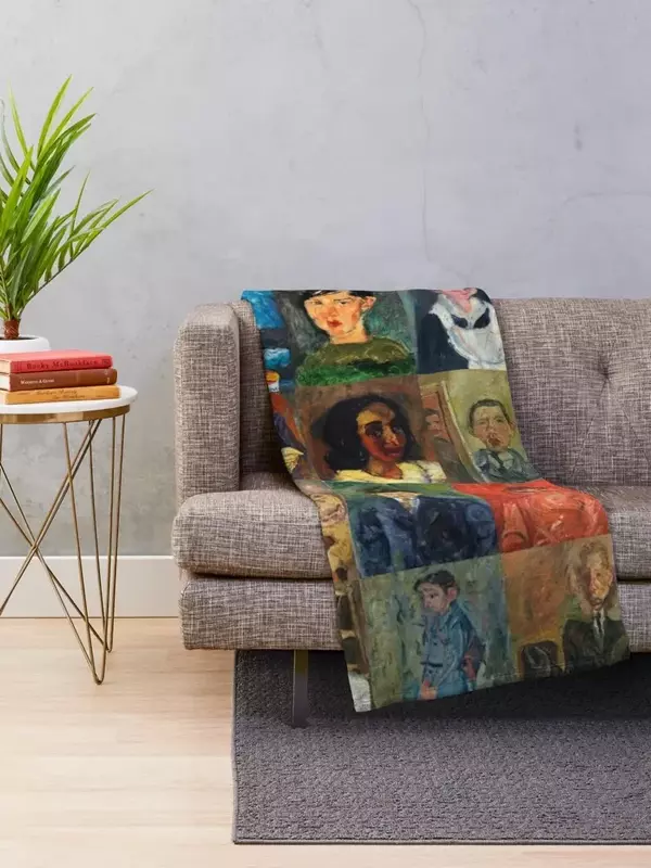 Chaim Soutine Faces coperta da tiro morbida grande letto di design di lusso simpatiche coperte a quadri