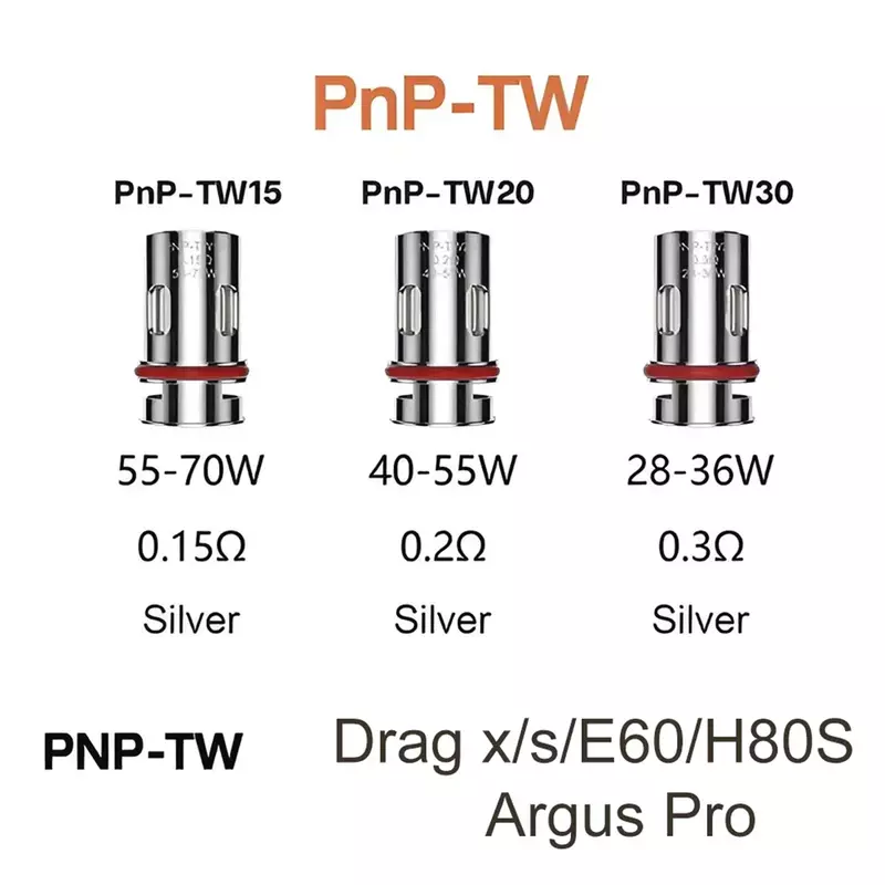 Bobina PnP TW de 10 piezas, núcleo de malla para PnP Pod II Drag S X H80S Drag E60 Argus Pro, TW15/TW20/TW30 0,15 ohm 0,3 ohm