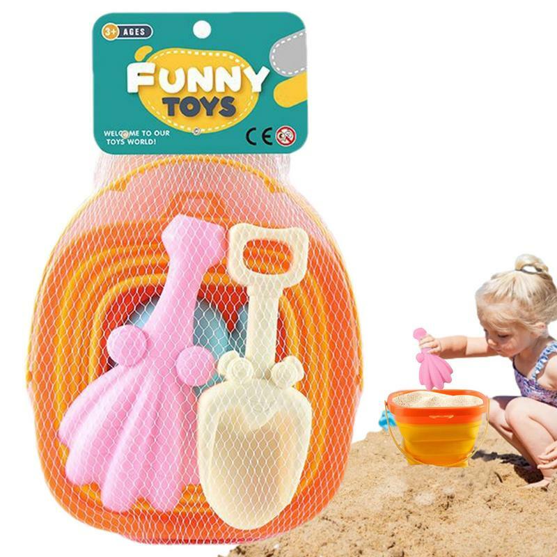 Cubo de arena para niños pequeños, pala de playa, juguete portátil para exteriores, juego de agua y arena, diversión de verano