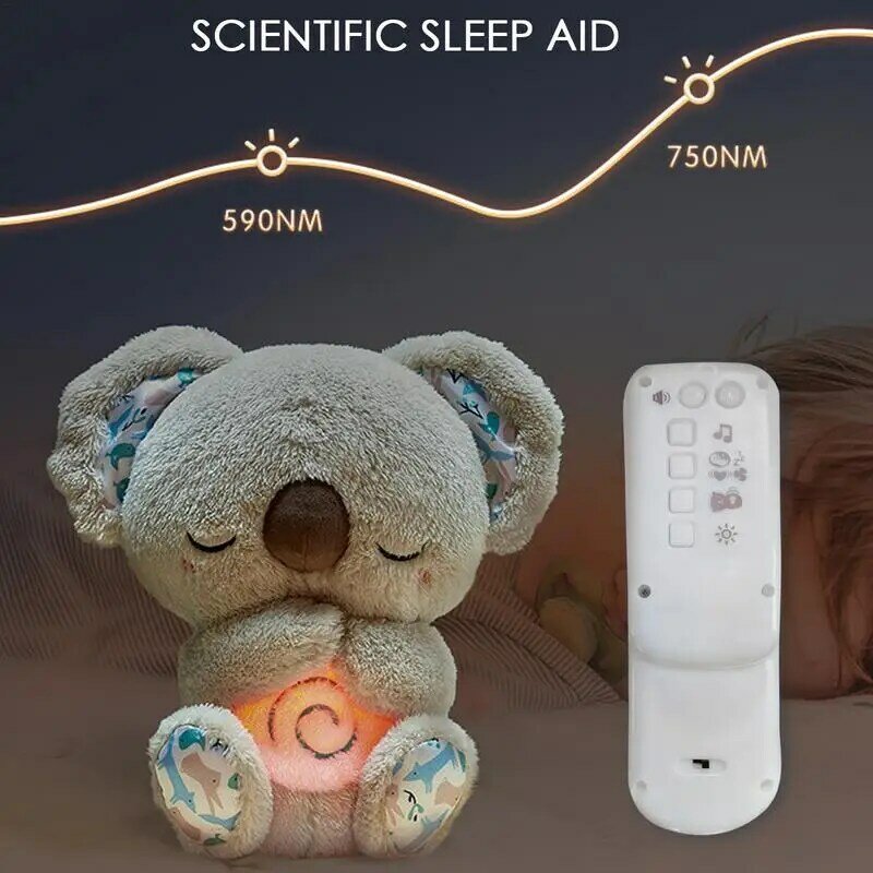 Koala pelúcia ajustável Koala boneca para crianças, soothe snuggle, brinquedo musical para dormir, dormir, menino e menina