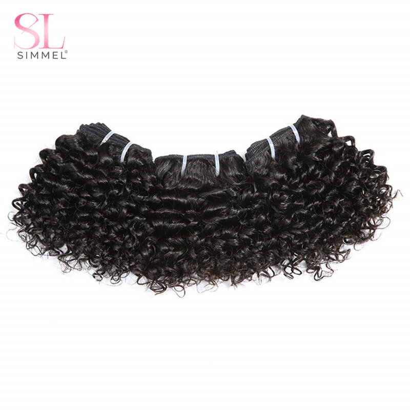 Korte Kinky Krullend Haar Weave Bundels Goedkope Groothandel Prijs Indian Remy Human Hair Extensions Natuurlijke Zwarte Bruine Kleur Cheaphair
