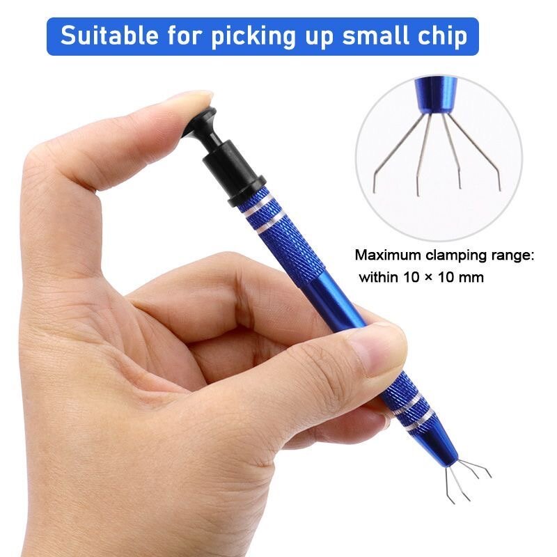Electronic Component Grabber Four Claw IC BGA chip gripper Extractor Screw Picker Pick Up pen Electronic Repair Hand tool
