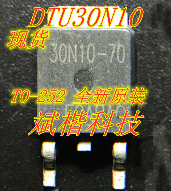 MOSFET TO-252, DTU30N10 N-CH 30N10-70, 30A, 100V, 10 PCes pelo lote