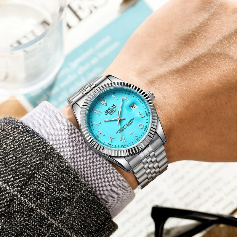 DUKA-Relógio Mecânico Automático para Homens, Sapphire Aço Inoxidável, Impermeável, Árabe Relógios, Top Brand, Novo, FY127, 2022