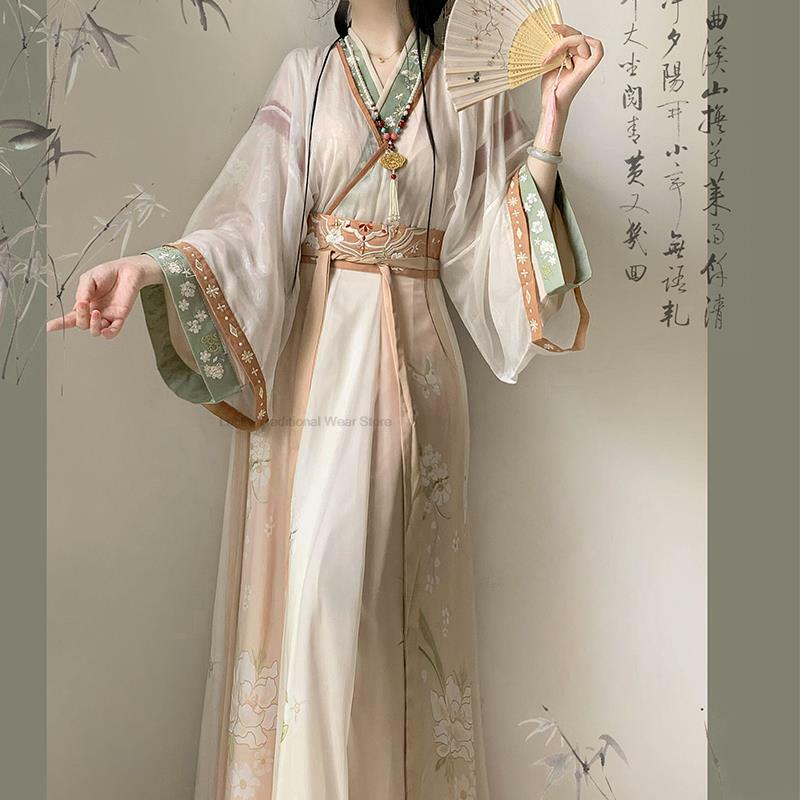 Vestido Hanfu para mujer, traje de baile folclórico tradicional chino antiguo, traje de Cosplay femenino de la dinastía Song, traje de fiesta Vintage T1