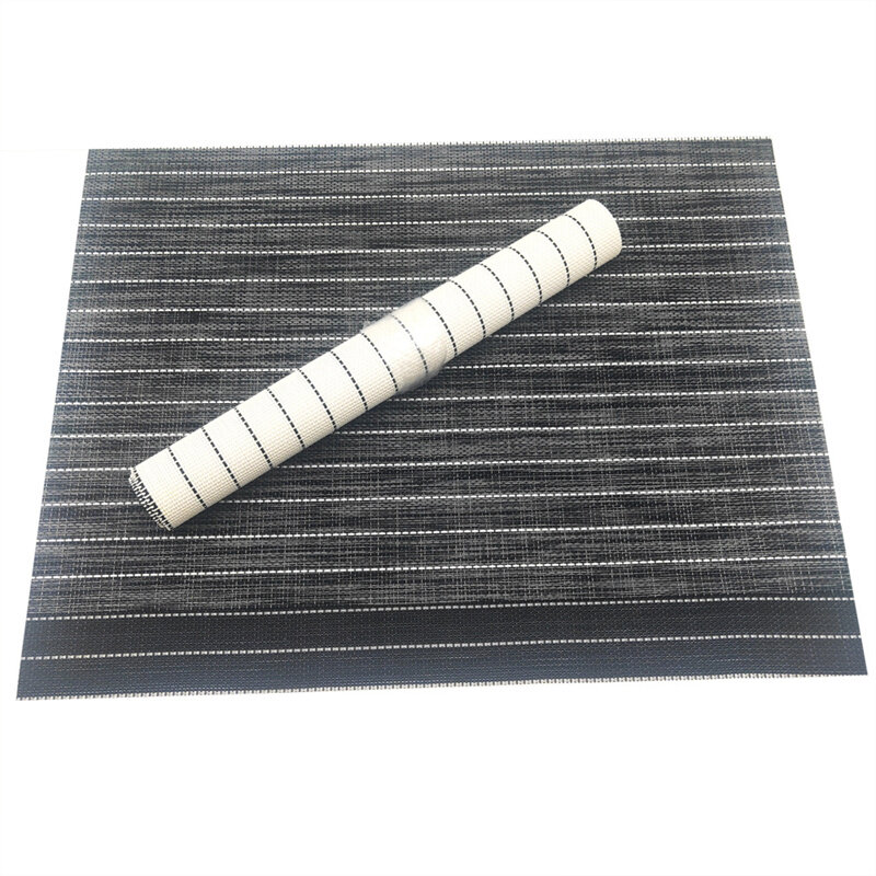 45x30cm 2024 New Tesla PVC Stripes Dining Table Mat Non-slip Placemat Set In Kitchen Accessories Cup Coaster Wine Pad