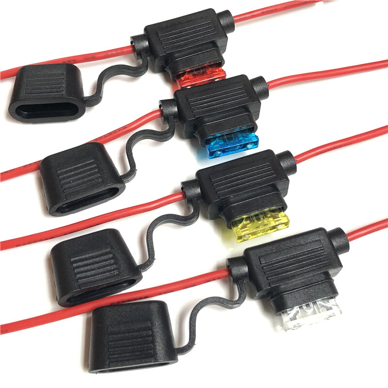 Waterproof  TAP Mini Small Medium Auto Fuse Holder 16 AWG and Car Blade Fuse