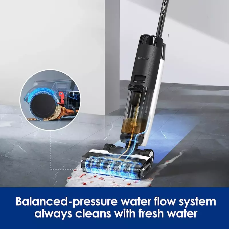 Tineco intelligent cordless floor vacuum cleaner dual-purpose mop, suitable for centrifugal drying of sticky debris and pet hair