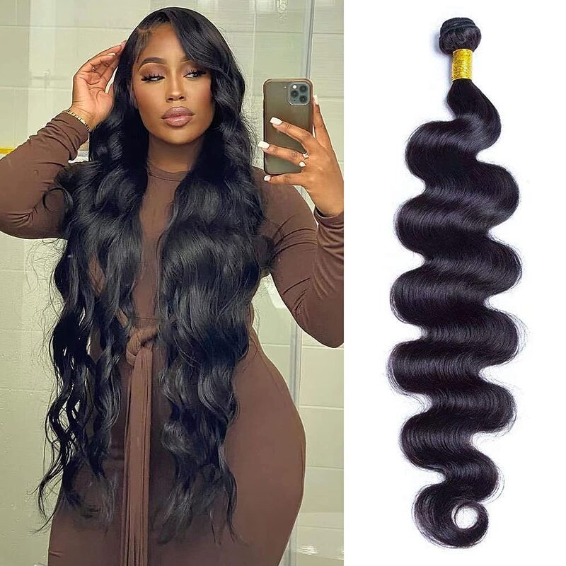 40 Inch Indian Hair Body Wave Human Hair Bundles 10A Pure Color Remy Human Hair Weave Bundles Raw Hair Extension For Woman