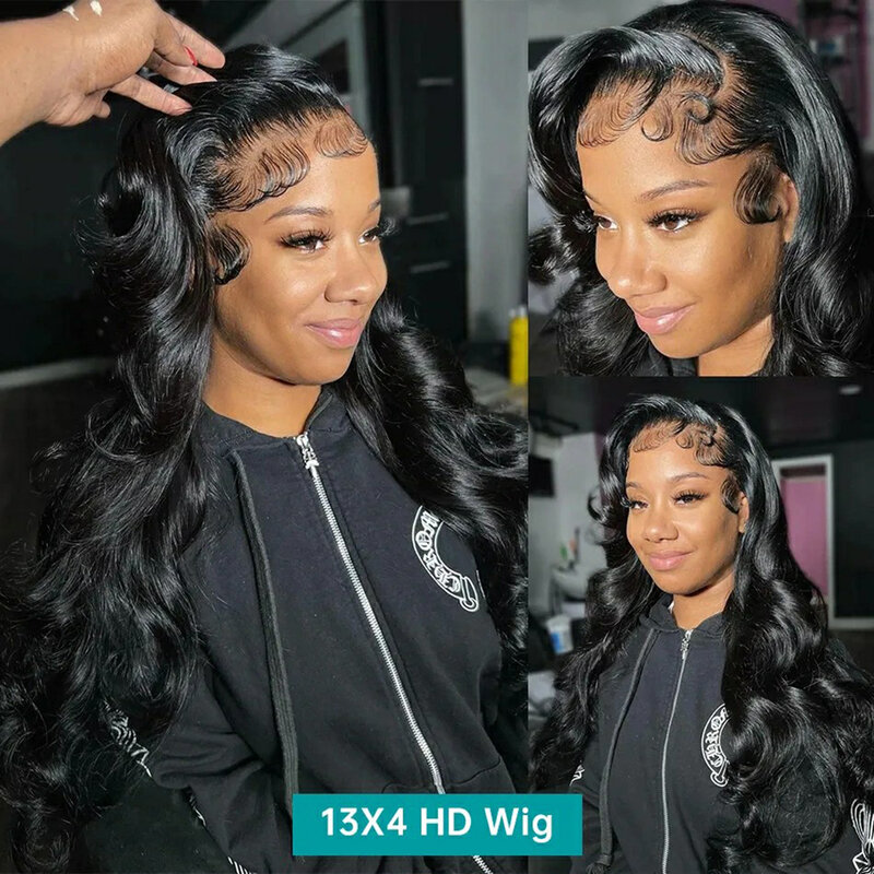 13x4 13x6 Lace Front Wig Human Hair Wig Pre Plucked Body Wave Brazilian 4x4 HD Transparent Glueless Lace Closure Wigs For Women