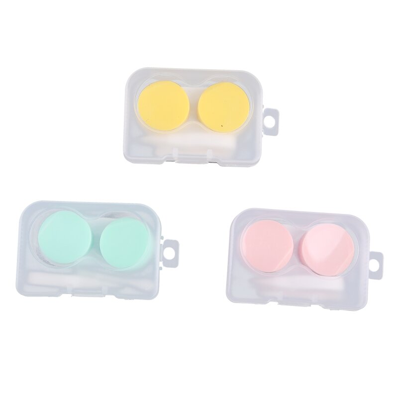플라스틱 콘택트 렌즈 박스 홀더 휴대용 작은 사랑스러운 캔디 컬러 안경 가방 컨테이너 콘택트 렌즈 담그기 용품