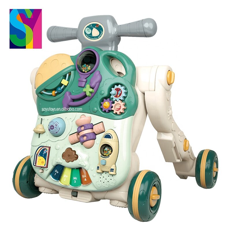 SY TOYS 2021 Indoor Stroller Children Multifunctional Early Learning Set Electronic Musical Activity Walker Trolley Baby Toy