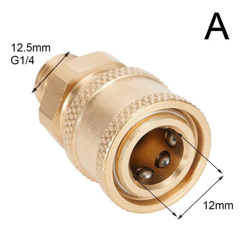 Connecteur de nettoyeur haute pression, prise de déconnexion et d'allergie rapide, adaptateur mâle et femelle, filetage M14 G/14, 1/4 pouces