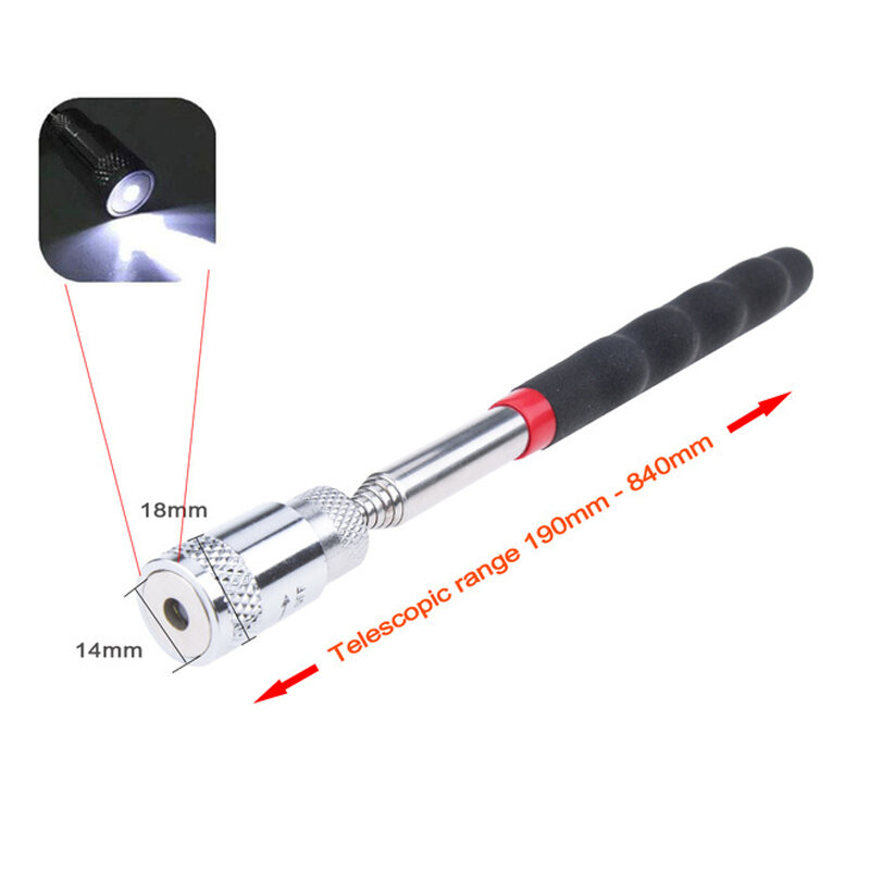Mini Telescopic Magnetic แม่เหล็กปากกา Alat Tukang ความจุสำหรับหยิบ Nut Bolt ขยายรถกระบะถั่วเครื่องมือมือ