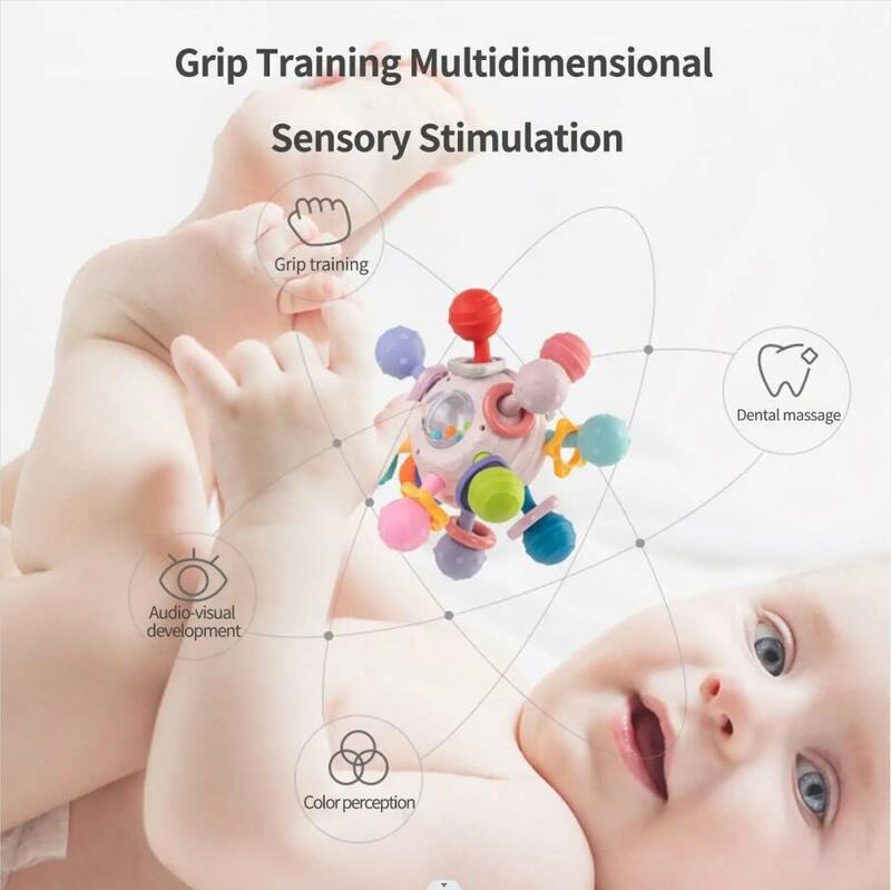 Mainan Bayi Tumbuh Gigi Mainan untuk Bayi 1 2 3 Tahun Sensorik Mainan Bayi 0 6 Bulan Menggenggam Kegiatan Mengunyah Montessori Pendidikan Mainan
