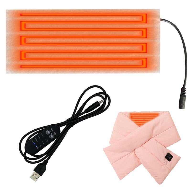Almohadillas calefactoras eléctricas USB, paño de calefacción suave para el cuello, 5V, almohada Cervical, bufanda para pies, suministros de invierno
