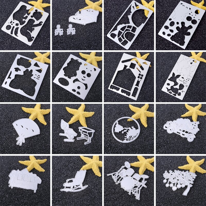 Metalowe wykrojniki szablony do scrapbookingu dla dzieci DIY album papierowy ręcznie robione kartki prezent F0T4