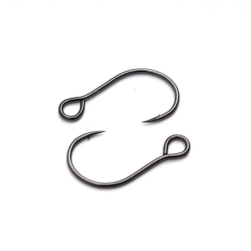 OUTKIT 10pcs for Fishing Lure Spare Hook ORIGIN S55m Single Fish Hooks Inline Big Eye Size 6 8 10 12 Tackle High Carbon Steel