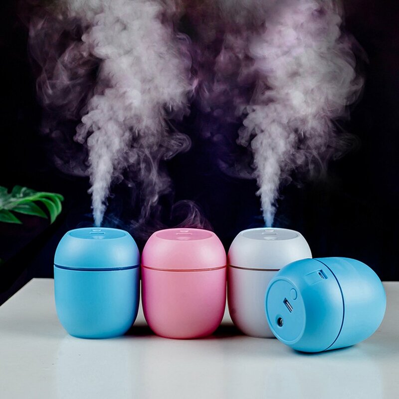250ML Mini Ultrasonic Air Humidifier with LED Night Lamp Aroma Essential Diffuser for Home Car USB Fogger Mist Maker