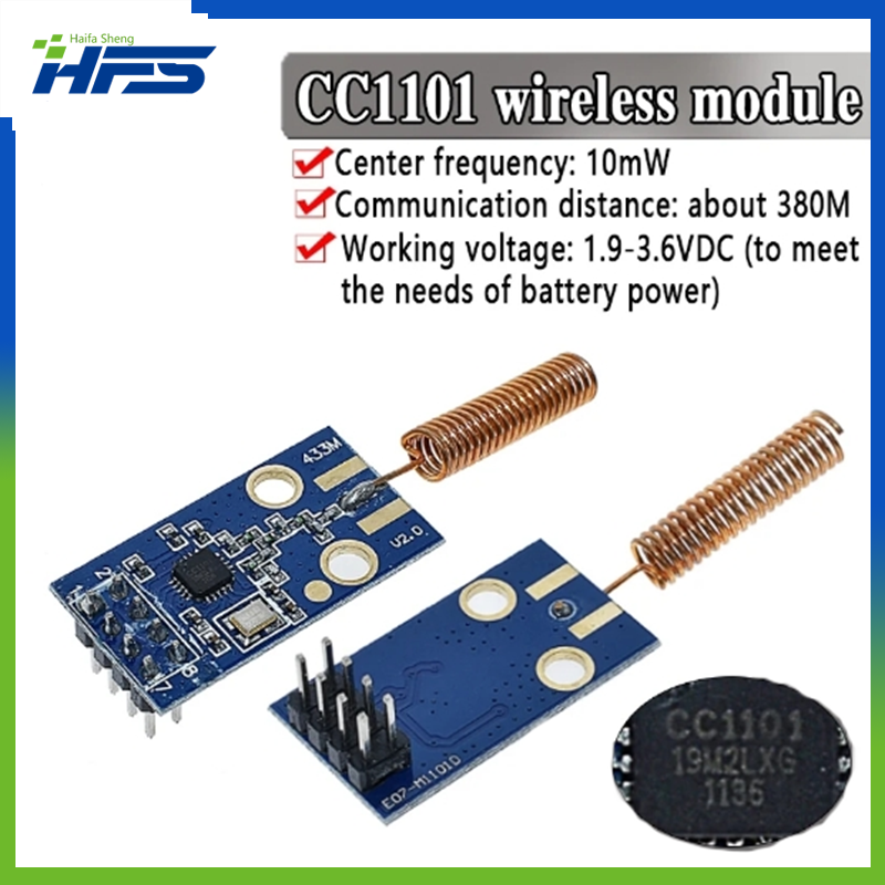 CC1101 modul Transceiver nirkabel 433MHz 2500 NRF papan transmisi jarak OOK ASK MSK modulasi dapat diprogram kontrol 2500
