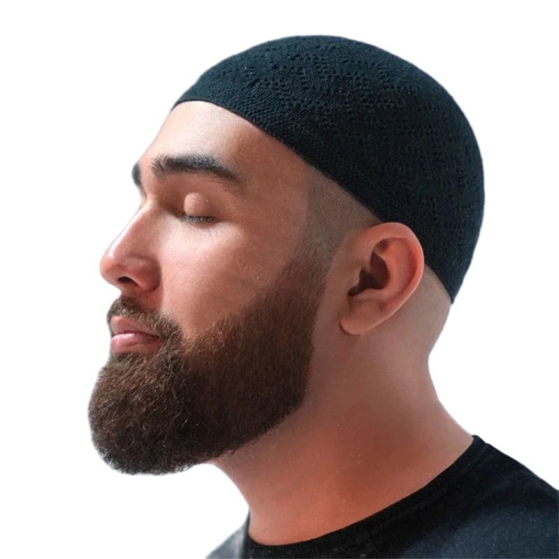 Islamische Kleidung Mesh muslimischen Hut für Gebet jüdischen Winter für Männer Hui Anbetung Kufi Strick mütze einfarbig Saudi-Arabisch