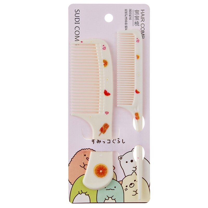 2Pcs/set Kids Hairdressing Comb Anti-static Pointed Tail Comb for Girls Kid