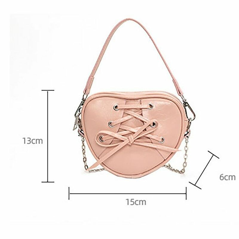 Borsa a tracolla a catena decorativa moda Mini borsa a mano in tinta unita borsa per il trucco in pelle PU donna