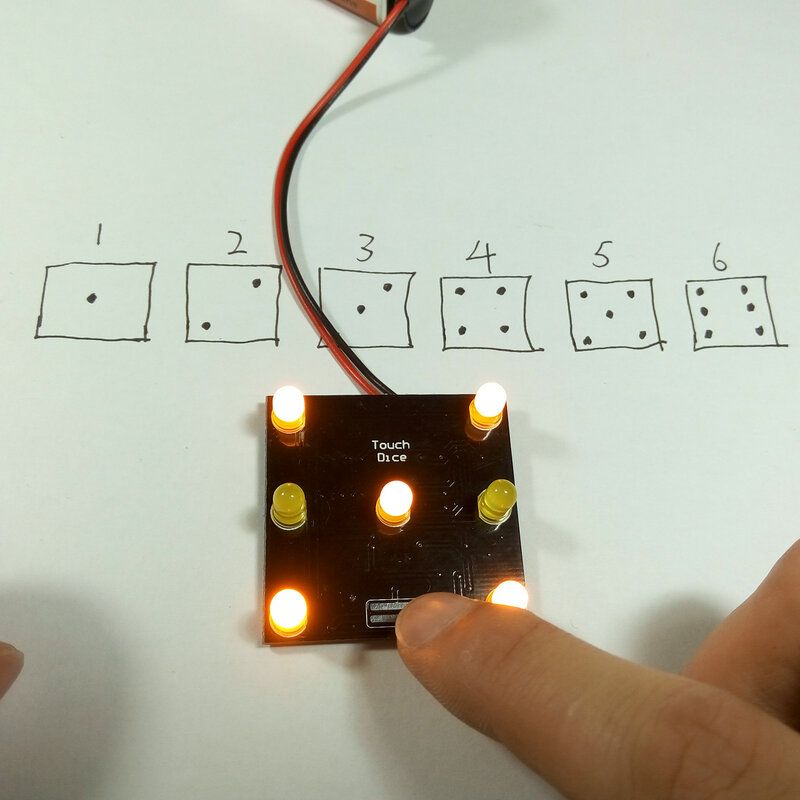DIY LED Touch Dice цифровой чип для цепи, набор для пайки и обучения