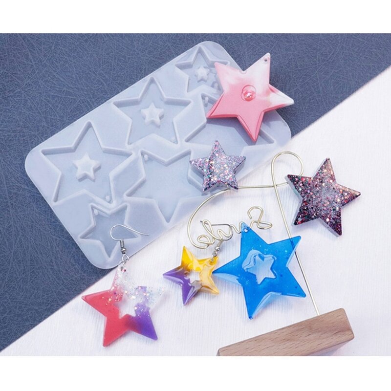 Multiple Styles Earrings Silicone Mold Resin Keychain Pendant Mold for DIY Craft 517F
