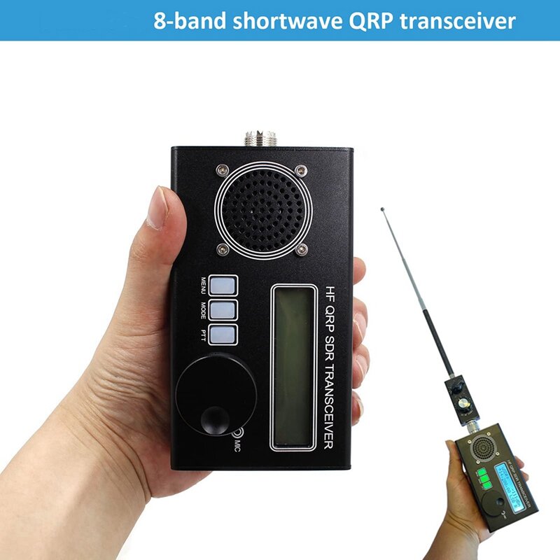 Transceptor de rádio de ondas curtas, 8 bandas, modo completo, USDR, SDR, QRP, USB, LSB, CW, AM, FM, etc. O sinal recebe o modo A tomada dos E.U., recebe o modo