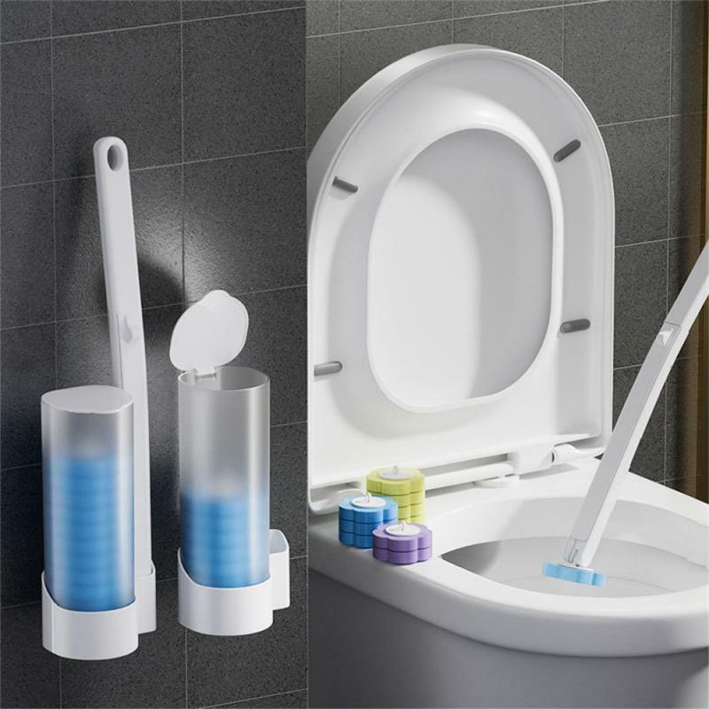 Cepillo de limpieza desechable con mango largo para baño, limpiador de escobilla de inodoro con cabezal reemplazable, accesorios de inodoro, 36-6 piezas