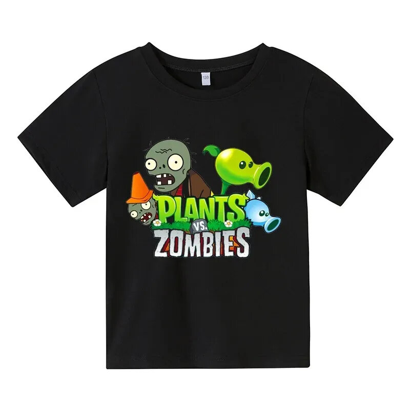 Leuk T-Shirt Heren En Dames Pvz Planten Vs Zombie Planten Vs Zombie 2 Bedrukt Kinder T-Shirt Elektronisch Spel Tuin Oorlogsplan