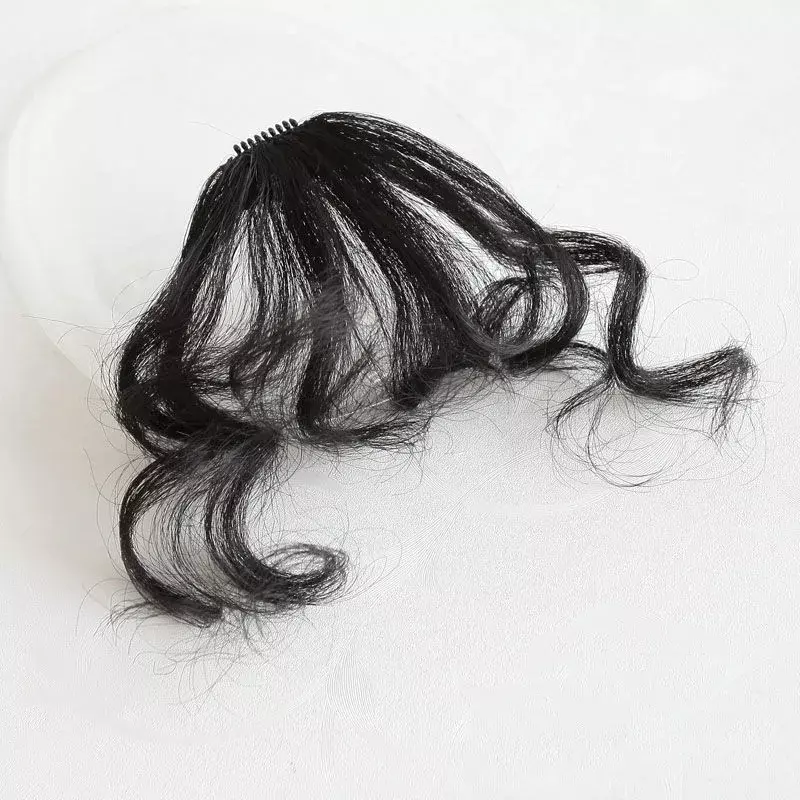 Modne sztuczne grzywki do przedłużania włosów styl komiksowy frędzle naturalny Fuffy klips kręcone z przodu frędzle do przedłużania włosów peruka
