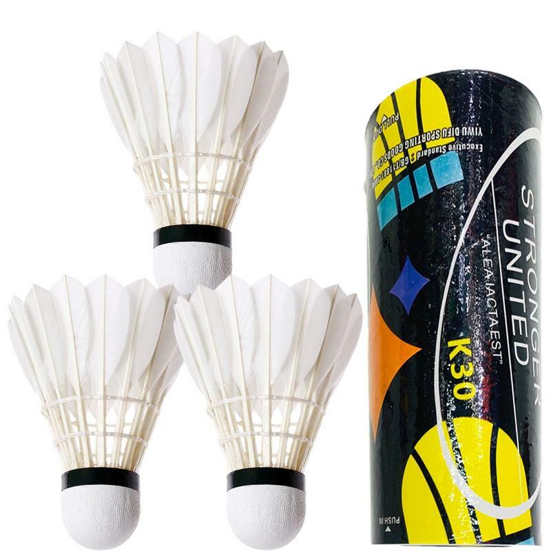 Set bola Badminton 3 buah, kok Badminton bulu bebek kecepatan tinggi profesional