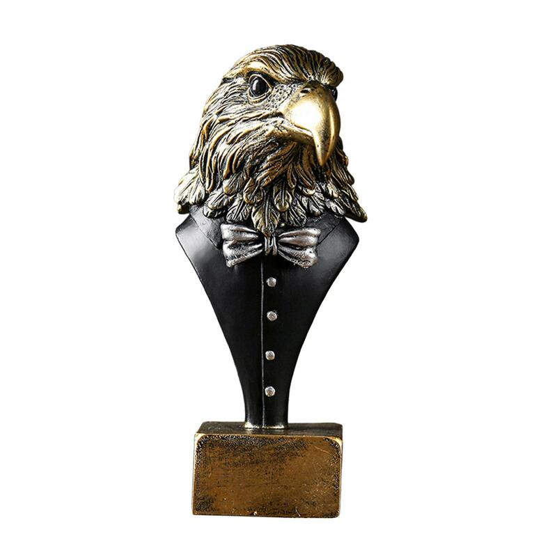 Statue d'aigle en résine à collectionner pour la décoration intérieure, ornement d'oeuvre, sculptures d'aigle, bureau à domicile, bibliothèque