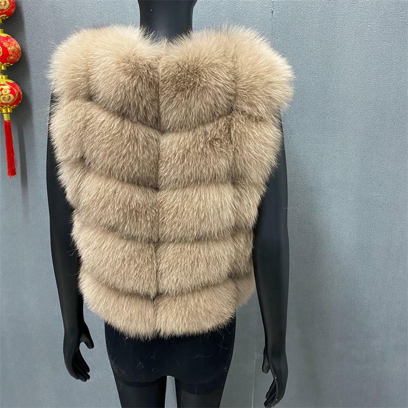 Genuine Natural Fur Vest para as Mulheres, Casaco Quente, Feito de Pele Real, Frete Grátis, Inverno e Outono