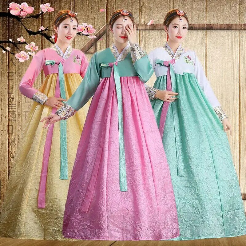 Kostum tradisional Hanbok Korea untuk wanita, kostum dansa Hanbok istana Korea, kostum pernikahan asli