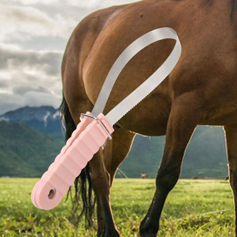 Horse Brush Scraper pisau cukur pegangan nyaman profesional Curry Combo pengikis keringat untuk ternak semua jenis anjing hewan