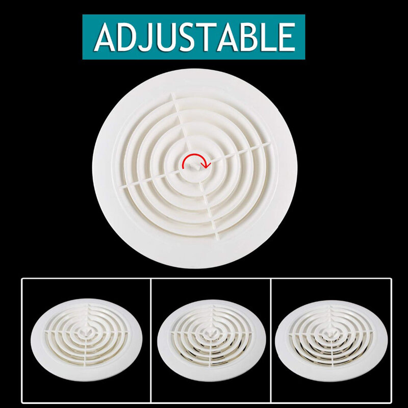 Round Air Vent Louver Grille Cover Outlet Adjustable Exhaust Vent Ducting Ventilation Grilles 75/100/125/150mm Air Vent Cover