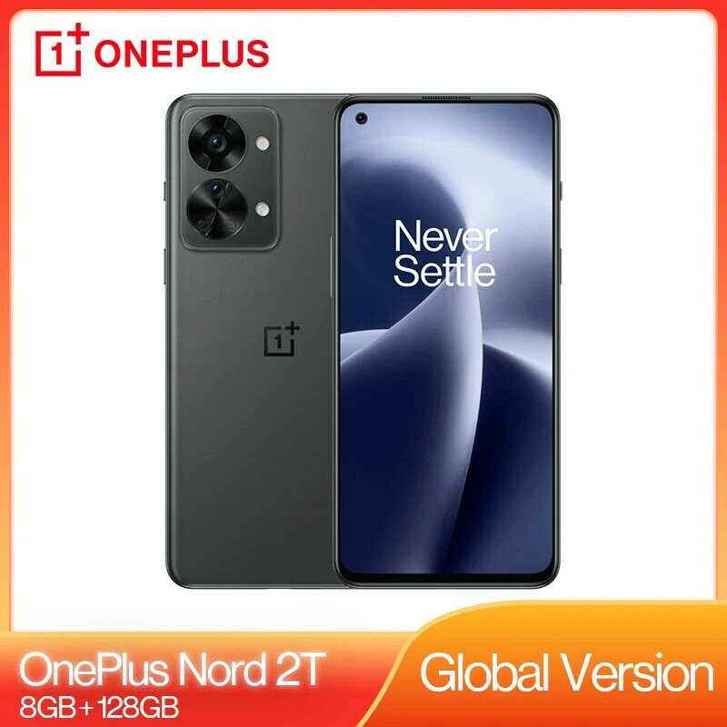 OnePlus-smartphone Nord 2T versión Global, MTK Dimensity 1300, 5G, 8GB, 128GB, 80W, carga rápida, 90Hz, AMOLED, Android