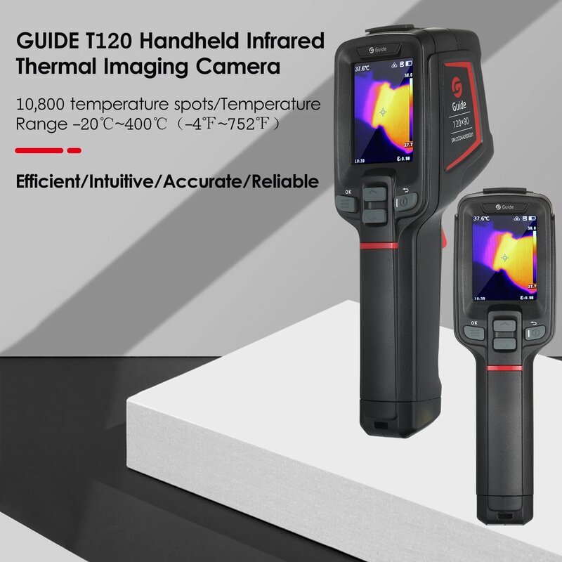 Guía T120-cámara térmica portátil, herramienta de medición de temperatura con pantalla de 752 pulgadas, 4 ℉ ~ 2,4 ℉