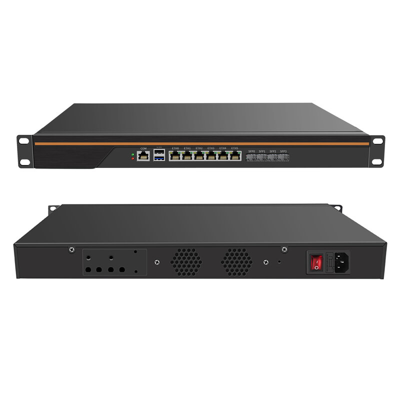 BkHD-servidor do firewall com Intel Atom, 1U, núcleo do quadrilátero, C3758, 6 Lan, 4 SFP + 10G, apoio 4G 5G