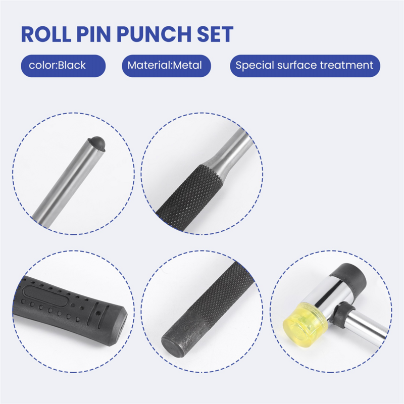 Set rol Pin pelubang dengan kantong penyimpan, alat reparasi penghilang pukulan, dengan bangku blok Pin pelubang dan palu