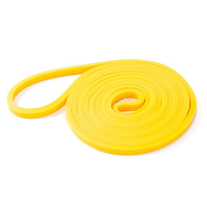 Banda de resistencia de látex resistente, banda elástica para ejercicio de fuerza, auxiliar, tren de refuerzo, 0,64 cm, color amarillo